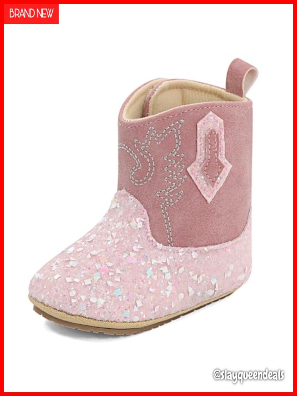 Girls Western Cowboy Boots Infant Sequin Leather Ankle Booties